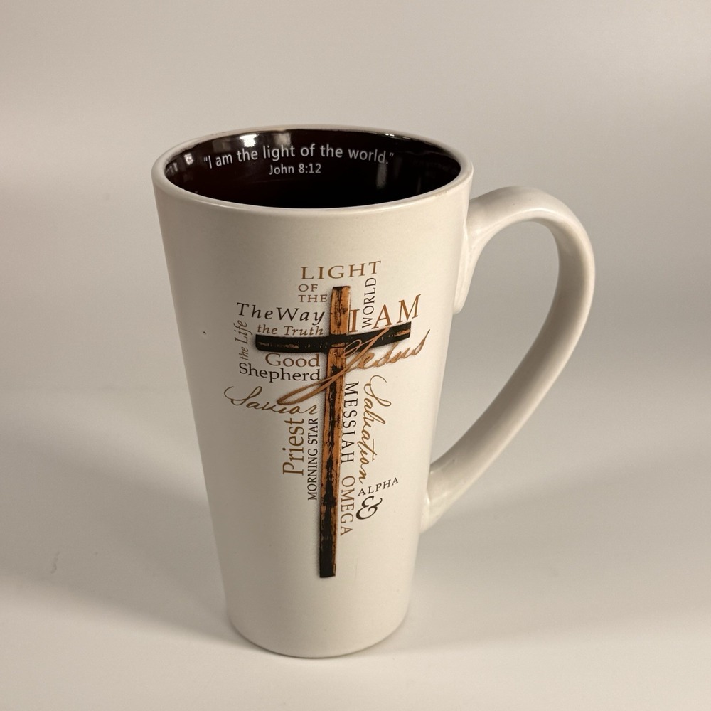 Christian Art Gifts White Stoneware Coffee Mug with Handle – 16 oz. Microwave...